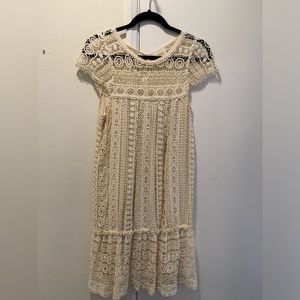 Maeve @Anthropologie ivory lace midi dress